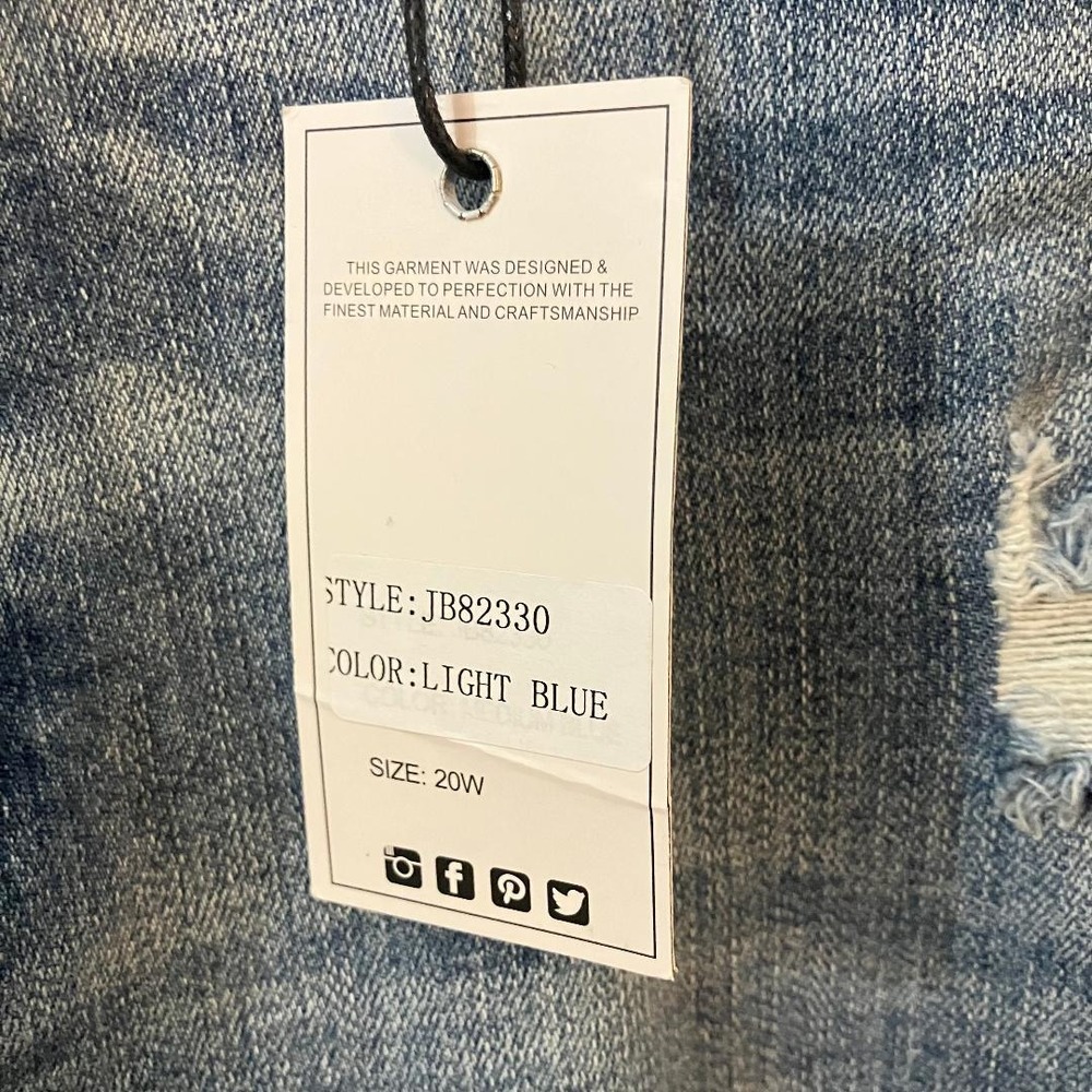 NWT Judy Blue Womens High Waist Distressed Skinny Jeans Light Blue Plus Size 20W - Picture 9 of 10